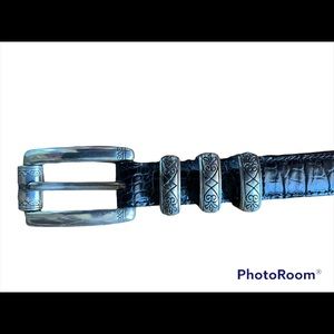 Brighton leather belt, black, size 32/Medium.